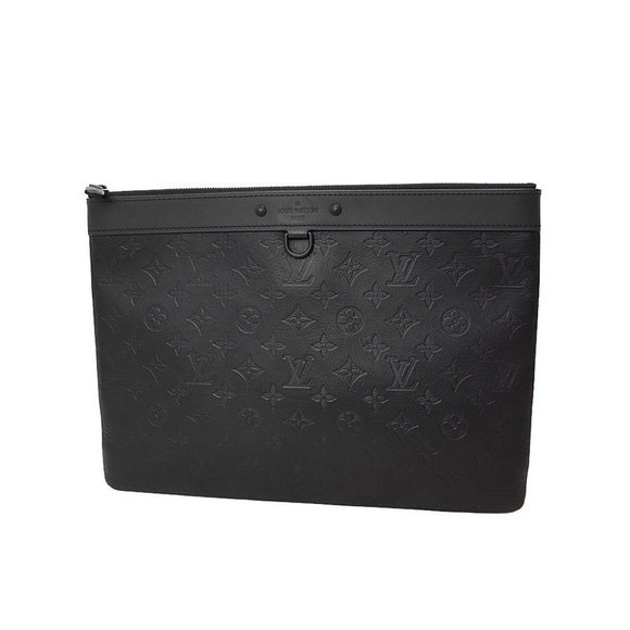 Louis Vuitton Bag Monogram Shadow Pochette Black Clutch Discovery - Picture 1 of 8